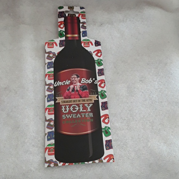 Wine Bottle Ugly Reindeer w/Topper Cork w/Bell NWT - Picture 3 of 3